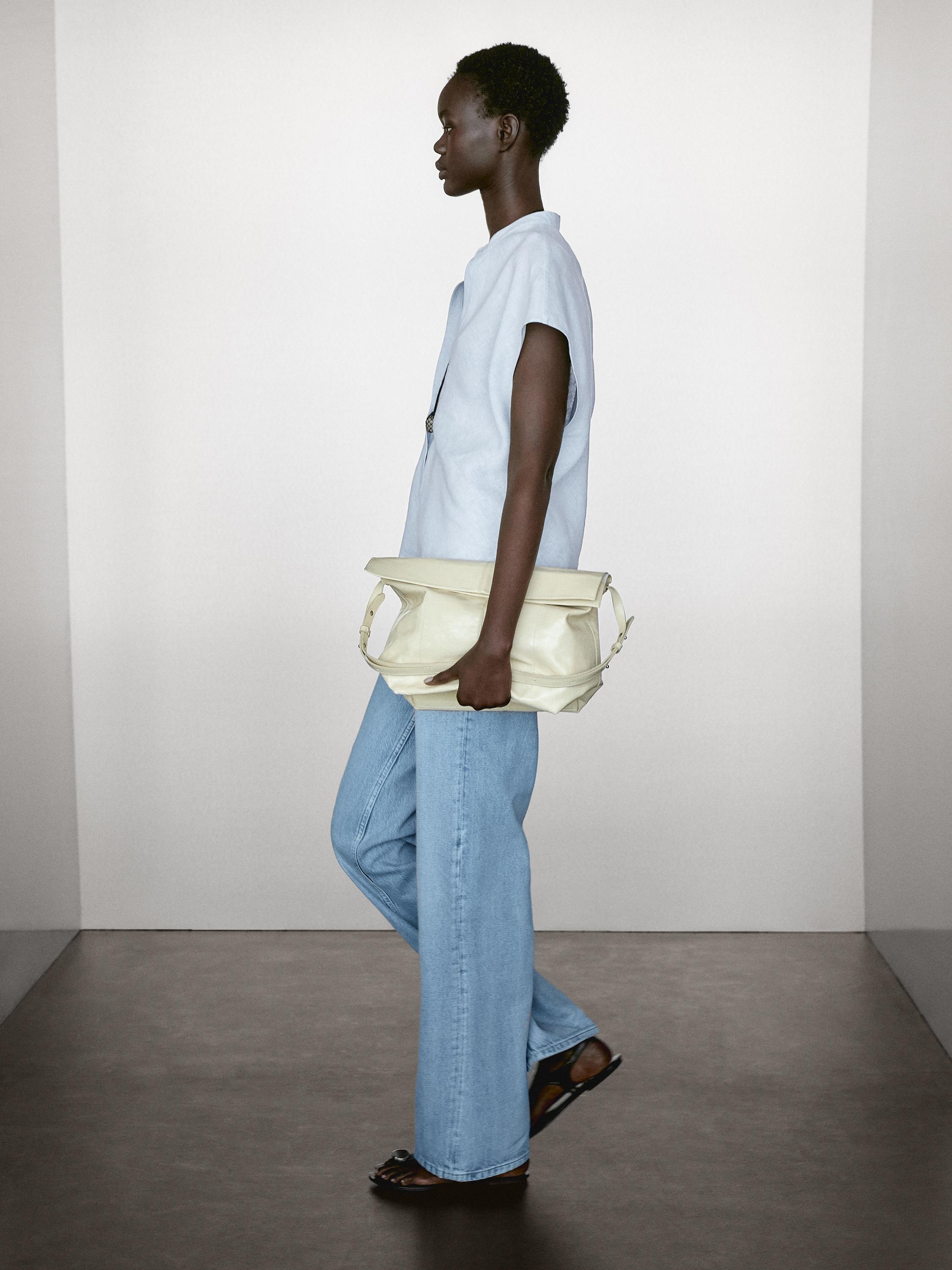 100% linen flowing blouse with open neck